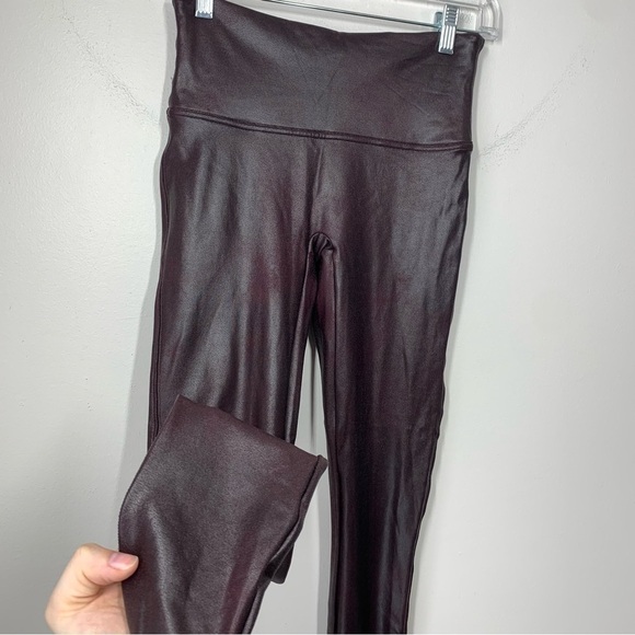 Spanx Faux Leather Leggings in Color Wine Size Medium - Picture 10 of 16